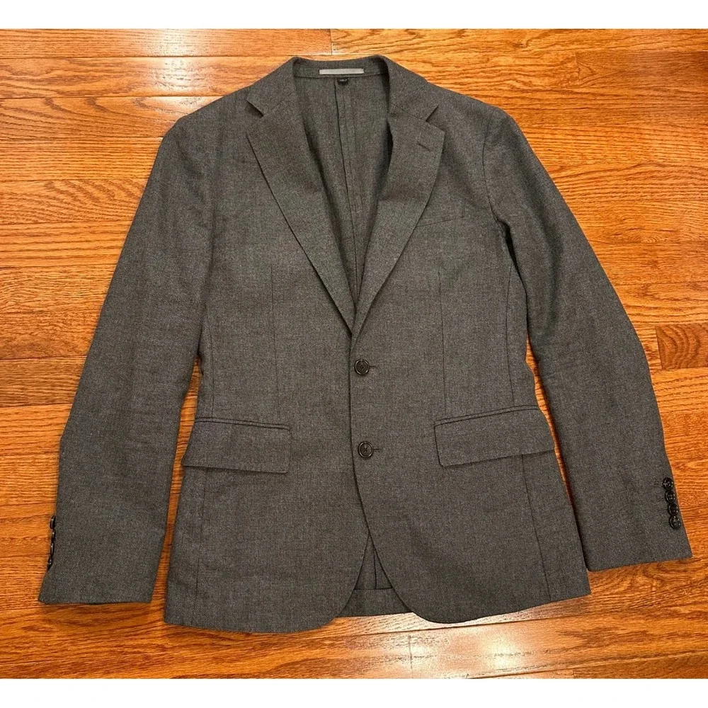J.Crew Ludlow Blazer Mens 34S Slim Gray Moon Worsted Wool Cotton Unstructured